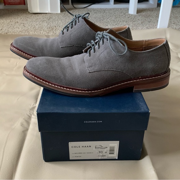 COLE HAAN MEN’S GREY SUEDE DRESS SHOE SZ 10 - Picture 5 of 6